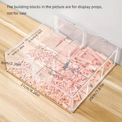 Building Block Clear Container with 6 Compartments (Six boxes)
