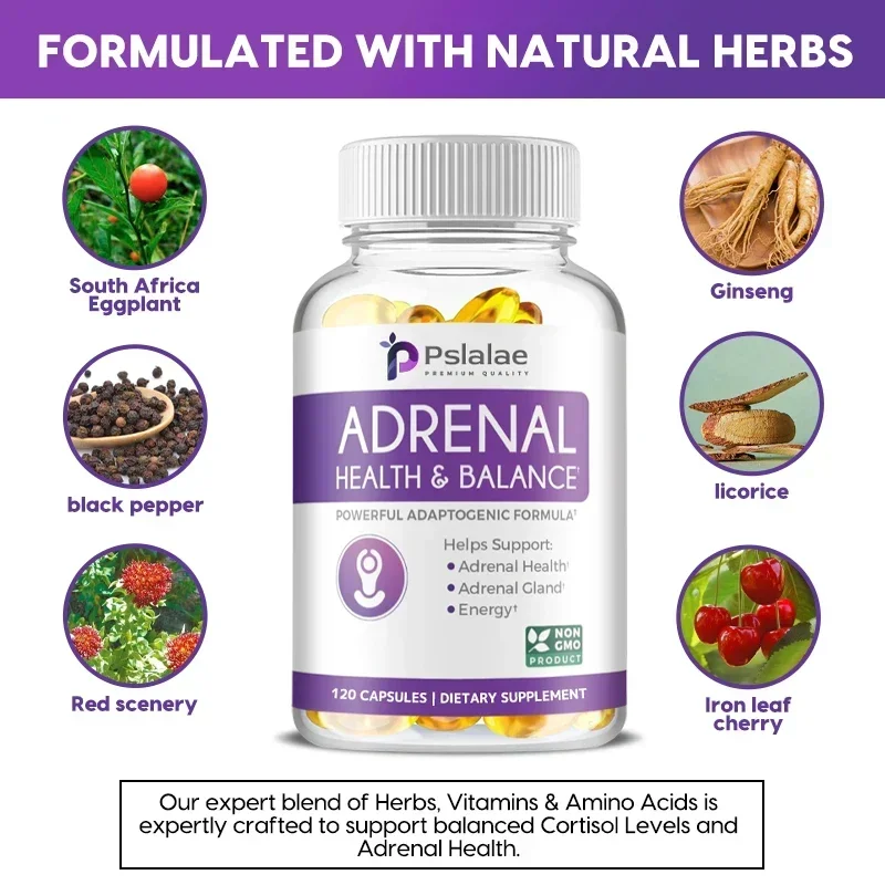 Adrenal Health & Balance Supplement-with L-Tyrosine and Ashwagandha To Relieve Fatigue