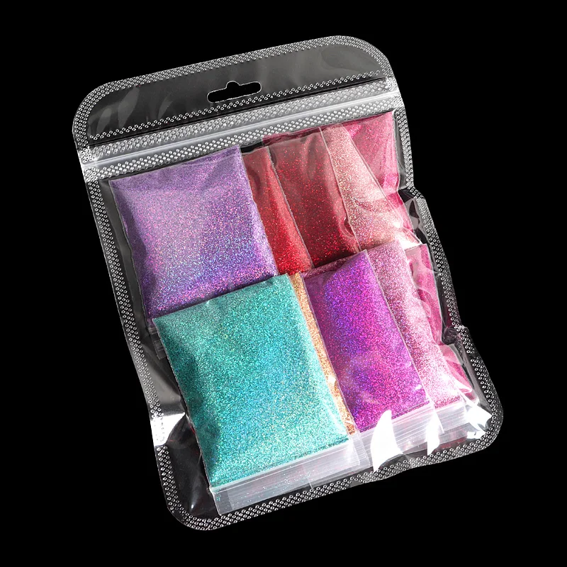 

10 Colors Shiny Nail Glitter Powder Set Nail Art Decorations Rose Gold Red Purple Nail Pigment Powder Dust Professional Manicure