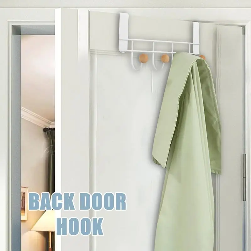 Over The Door Coat Rack Sturdy Door Hooks No Drilling Required Rust-Resistant Towel and Coat Rack Clothes Towels Hats storage hook door hook