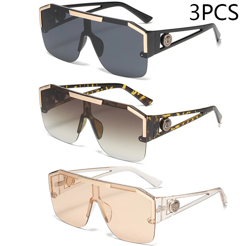 Oversized Square Gradient Fashion Sunglasses with UV400 Protection