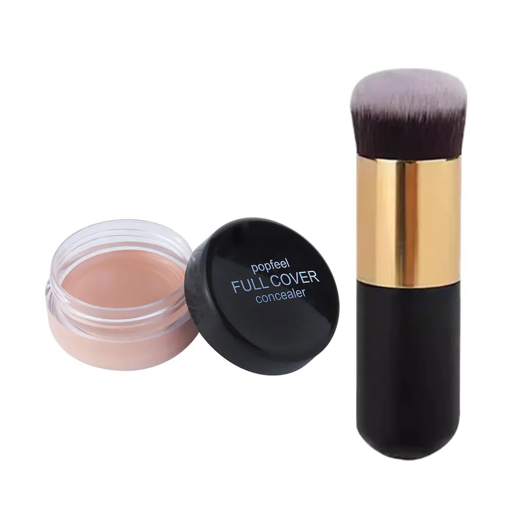 Full Coverage Concealer Makeup With Brush Waterproof Matte Smooth Concealer Corrector for Dark Spot Under Eye Circles makeup concealer waterproof concealer face concealer