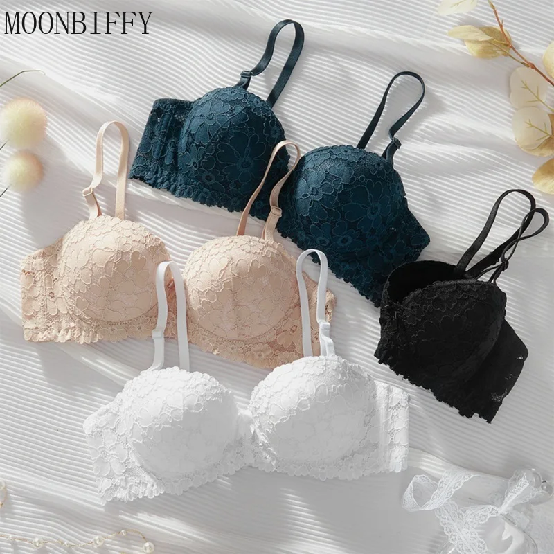 

Half Cup Sexy Lace Bralette Top Women Sexy Bra Lingerie Wireless Unpadded Bras Backless Brassiere Soft Underwear Sujetador