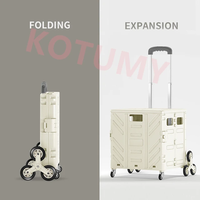 Hordozható Otthoni Élelmiszerbolt Kosár Expressz Összecsukható Húzó Rúd Sofőr Kocsi Kis Piknik - Image 2