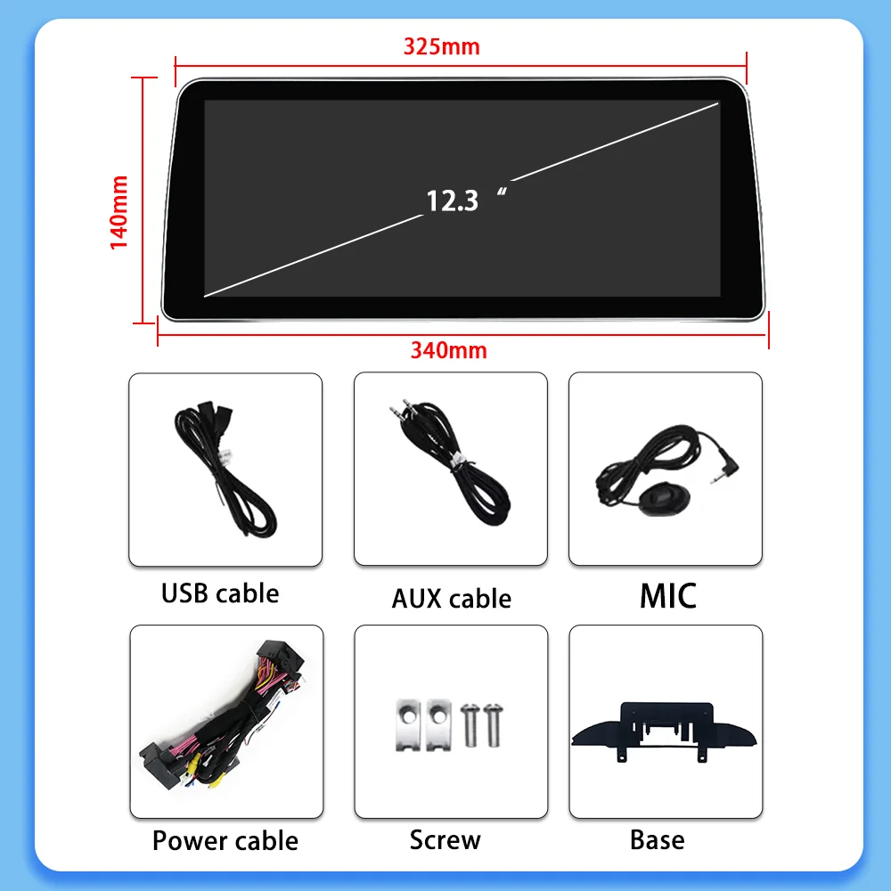 Pantalla de 1920*720 para BMW Serie 3/4 F30 F31 F32 F33 F34 Reproductor Multimedia para Auto Pantalla Táctil con Carplay Inalámbrico y Android Auto 6