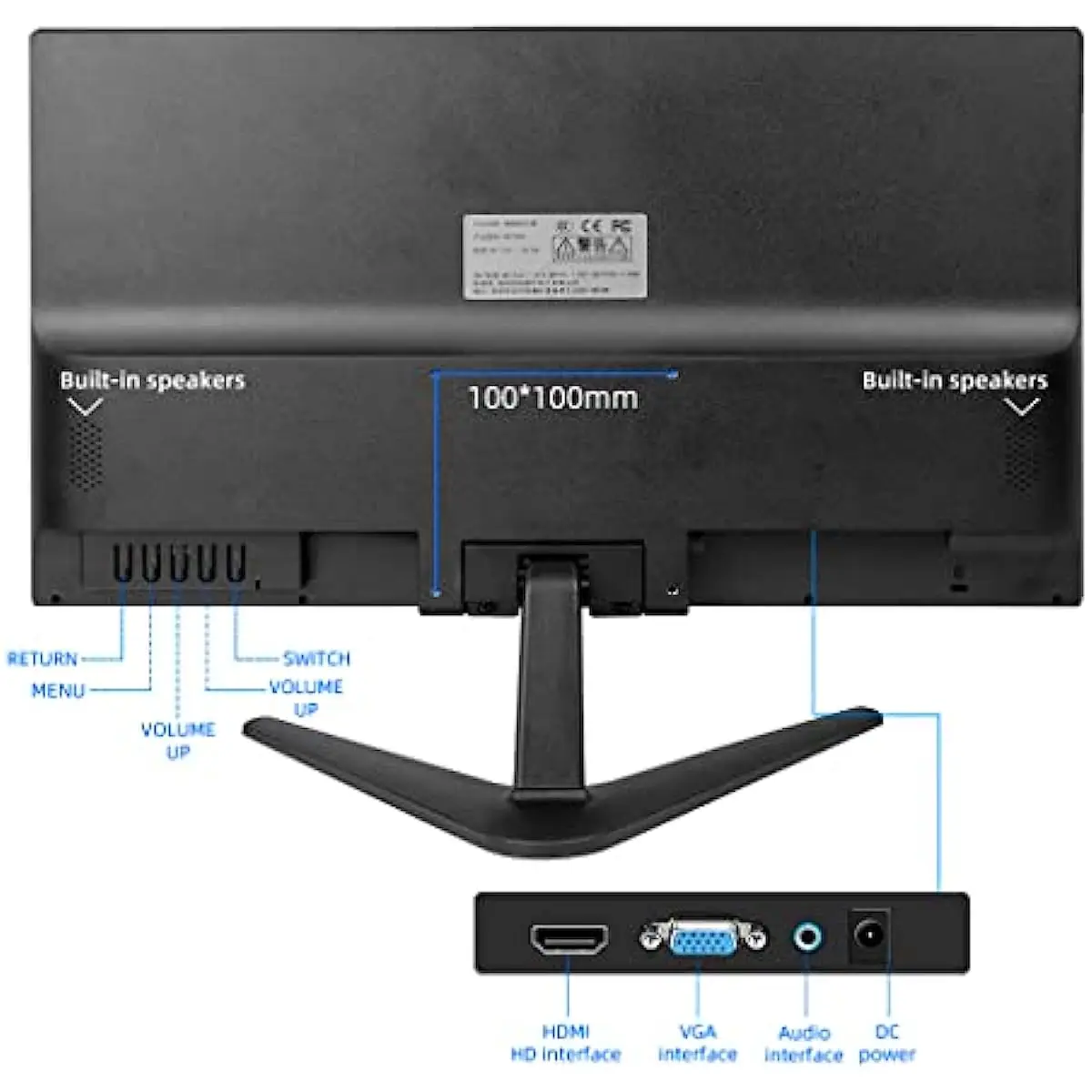 Prechen 19.5 ġ PC  1600x900, HDMI  VGA ִ̽ PC ȭ LED , 60Hz, ǻ , VESA Ʈ 