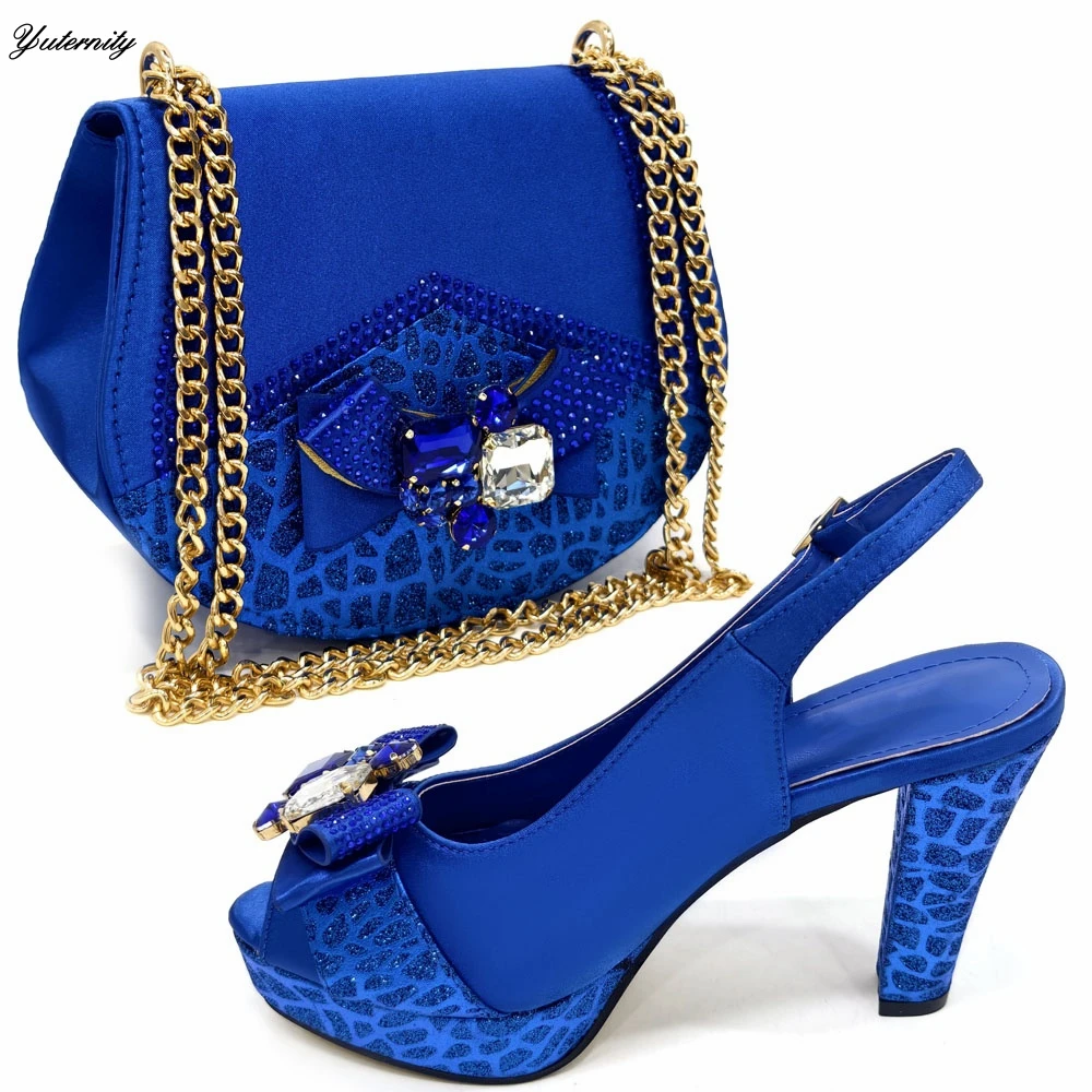 Nigerian Style Woman Sandal Pumps Shoes And Bag Set Hot Sale