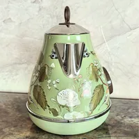 Bouilloire électrique avec décalcomanie de peinture verte rétro 1850W, bouilloire bouillante avec thermomètre, mise hors tension automatique, théière en acier inoxydable 304 1,7 l 3