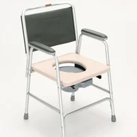 Aluminum Alloy Frame Elderly Toilet Chair, Dual-Purpose Commode and Bath Chair, Non-Slip Rubber Foot Mat, Portable Seat 1