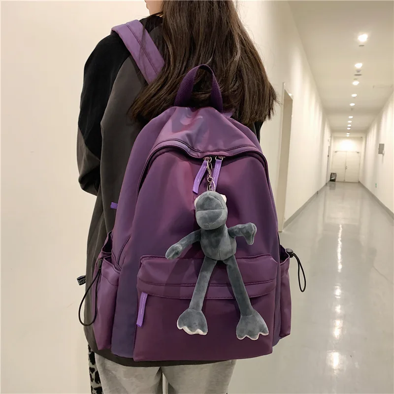 

Women's Backpack Fashion Backpack Unisex Large Capacity 15.6 Laptop Backpack Waterproof Nylon Lady Schoolbag Cute Student Bag