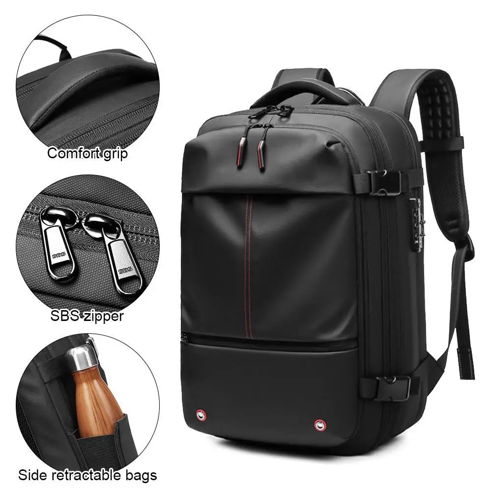 Men Travel Backpack vacuum compression Laptop Backpack Extended Large Capacity school Backpack Hiking Business backpack 6
