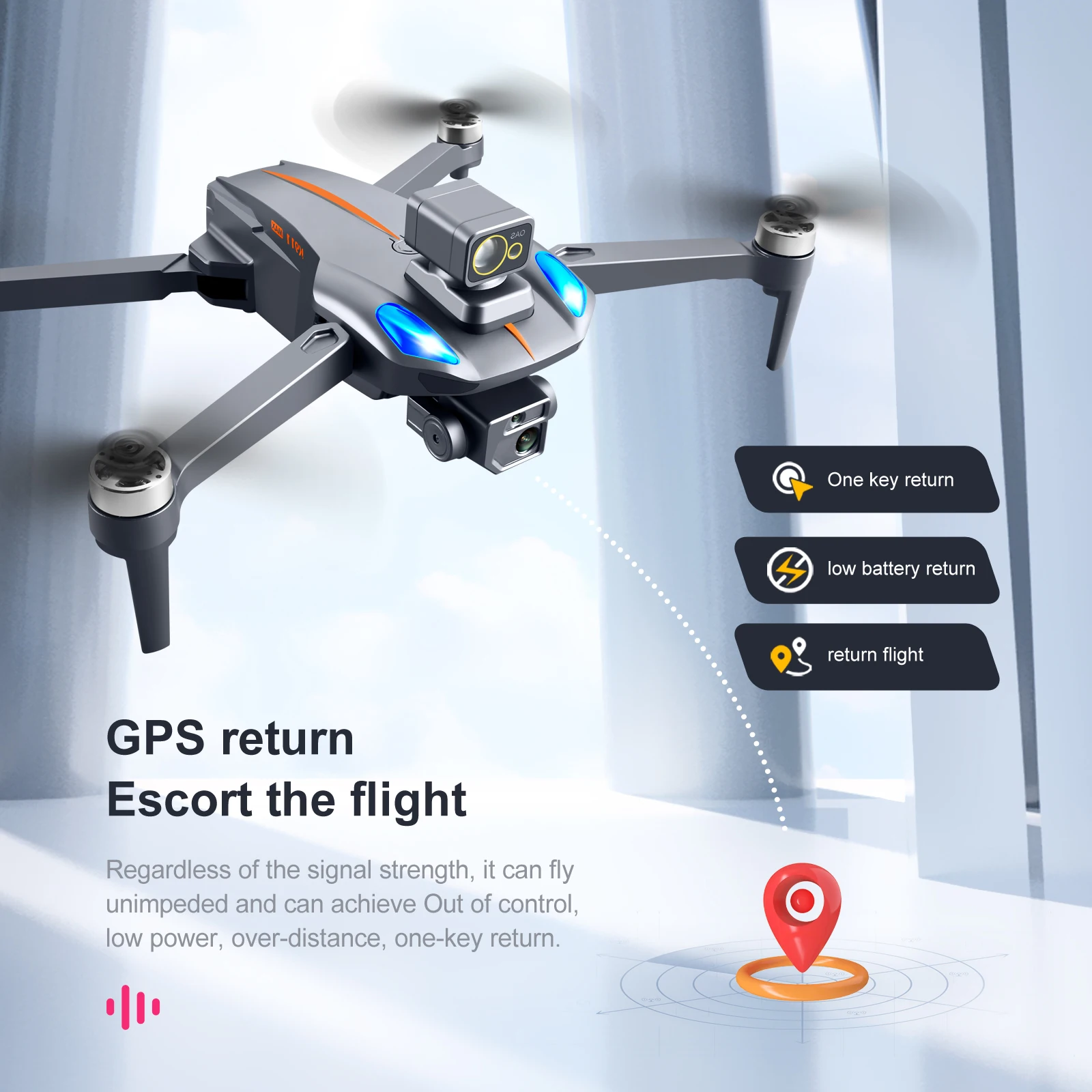 K911 MAX GPS Drone, Q One key return low battery return return flight GPS return flight Unobstructed, low power