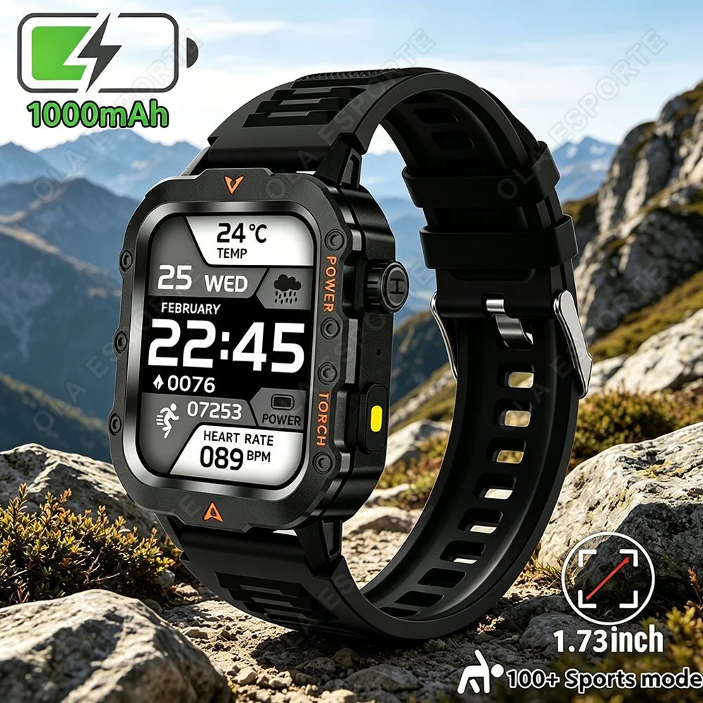 2026 New Military Smart Watch Bluetooth Call Sleep Health Monitoring Sports Tracking Men Smartwatch IP68 & 5ATM Waterproof HW12 1