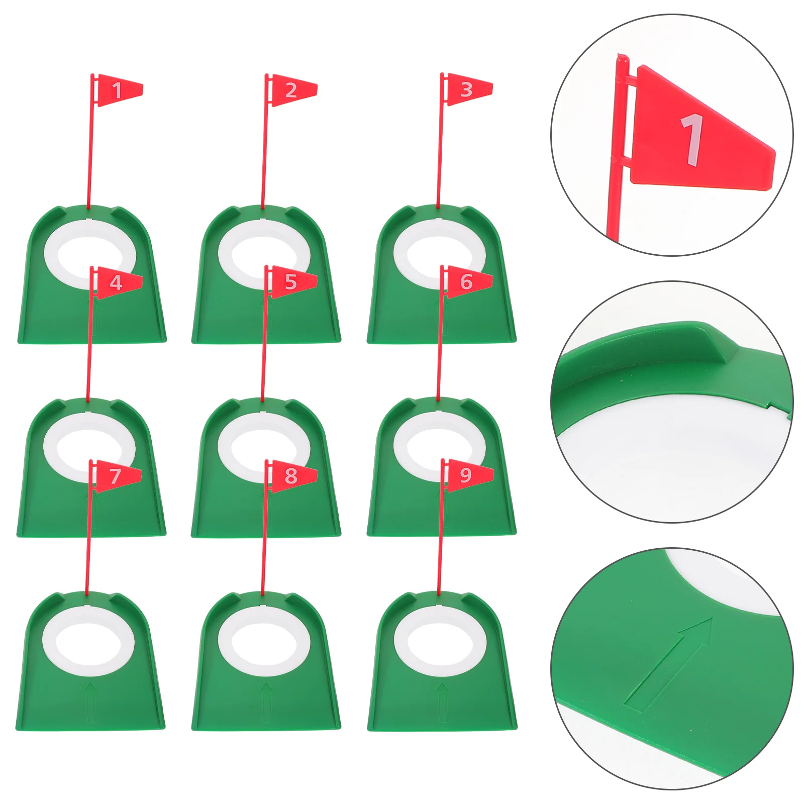 

9pcs Golf Putting Cup Plastic Golf Putting Hole Cup Practice Cup with Flag for Outdoor Indoor Golf