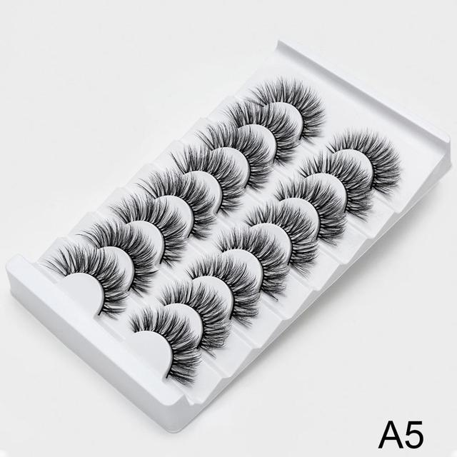 8 pairs 3D Mink Lashes Natural False Eyelashes Dramatic Volume Fake Lashes Makeup Eyelash Extension Silk Eyelashes