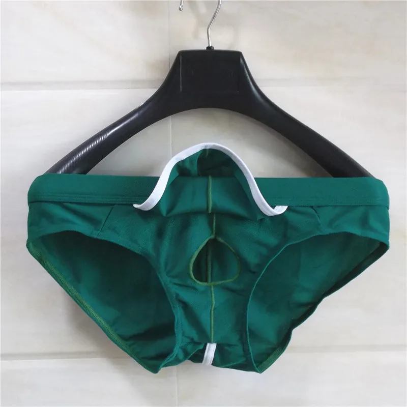 Men's Underwear with Hole Separation Type Free-off Sexy Shorts Scrotal Support Tight Briefs Sexy Penis Ring Panties Boxers Pack