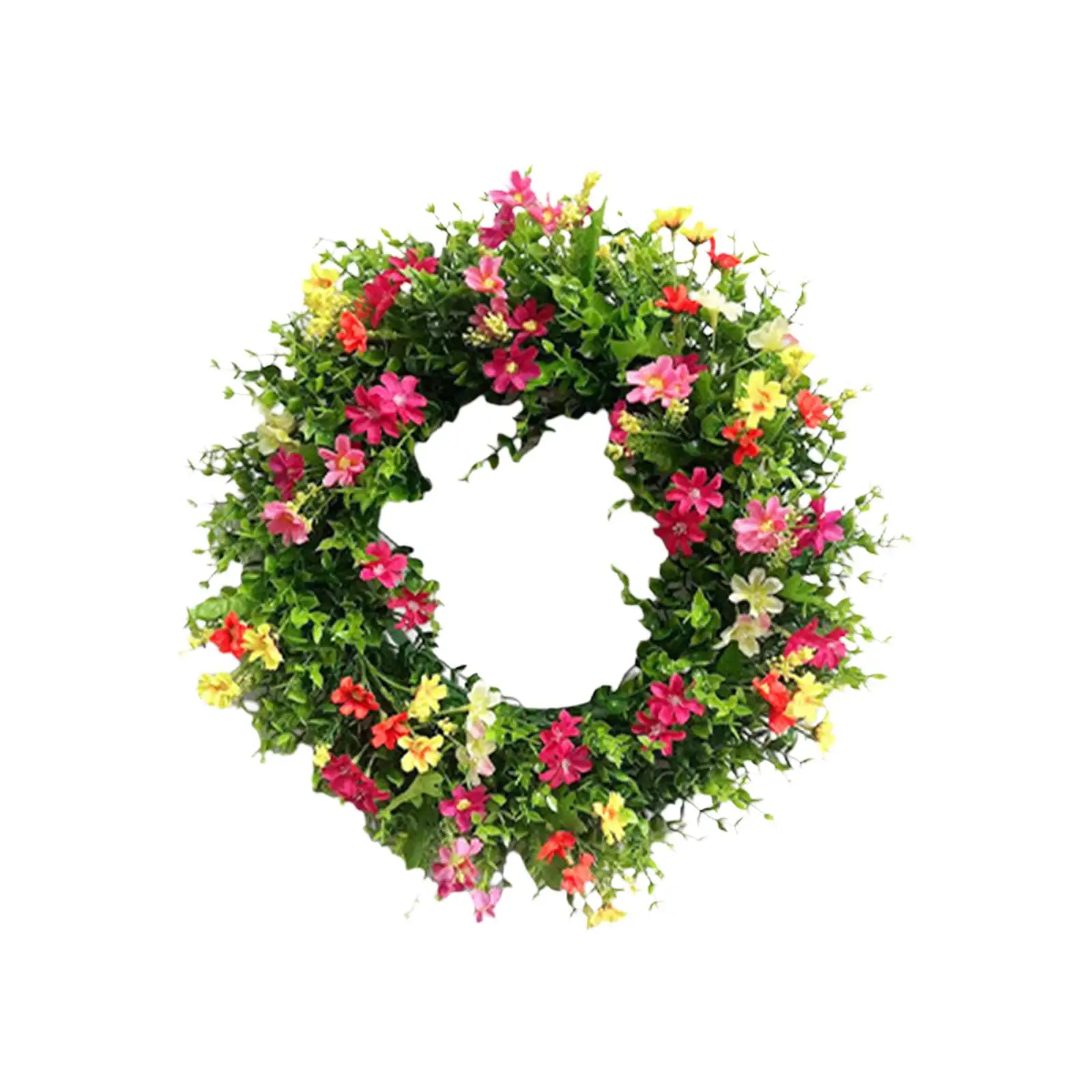 Spring Wreath Hanging Wreath Simple 18 inch Flower Wreath Artificial Wreath for Front Door Holiday Celebration Home Decor