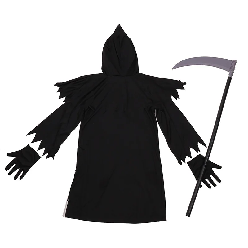 Bluelves Costume De Faucheur Aux Yeux Brillants Unisexe Pour Enfants,Grim Reaper Costume Pour Jeu De Rôle,Ensemble De Costumes De Faucheuse D' Halloween,pour Halloween Cosplay,Carnaval