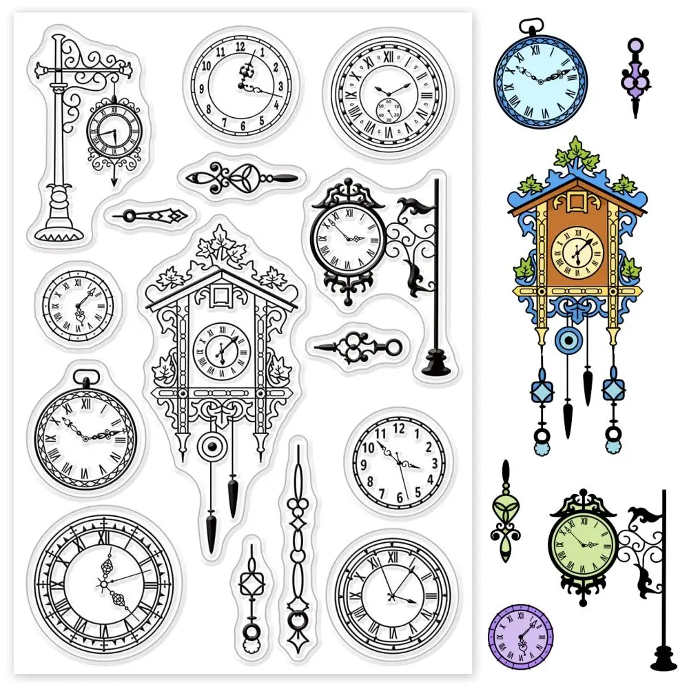 

2022 Clock Clear Stamps Transparent Silicone Stamp for Decoration and DIY Scrapbooking Decoration and Card Handmade Gifts Crafts