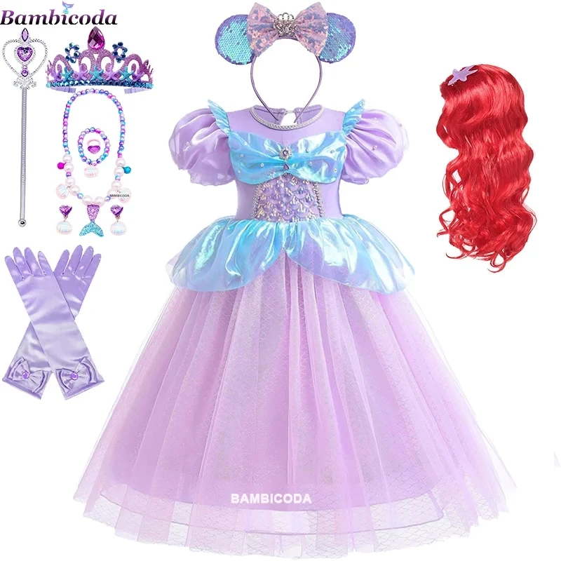 

Mermaid Dress for Girl Ariel Prom Princess Costumes Cosplay Dress for Kids Girls Birthday Party Dress Up Gown Halloween Clothing