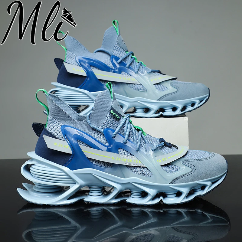 

Men Casual Sneakers Durable Soft Sole Breathable Lace-Up Mixed Color Running Shoes Fashion Brand Trend Luxury Male Sports Shoes