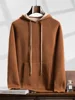 Choice Autumn Winter Men Cashmere Hooded Pullover 100% Pure Cashmere Knitted Sweater Long Sleeve Thick Soft Warm Casual Clothing 1