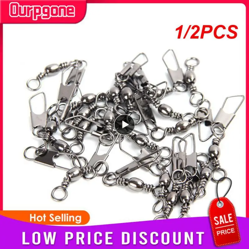 

1/2PCS Type B Connector Pin Metal Swivel with Snap Fishhook Lure Fishing Accessorie