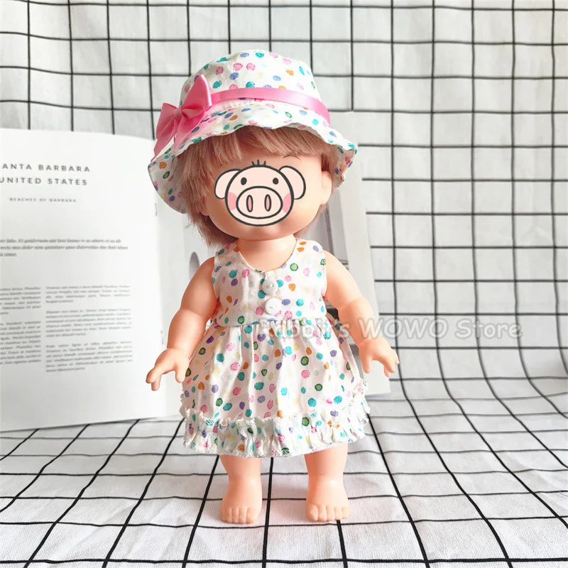 Doll Clothes Fit 25cm Baby Doll Accessories 1/6 BJD New Born Outfits Cute Dress Headwear Suit Girls Gifts