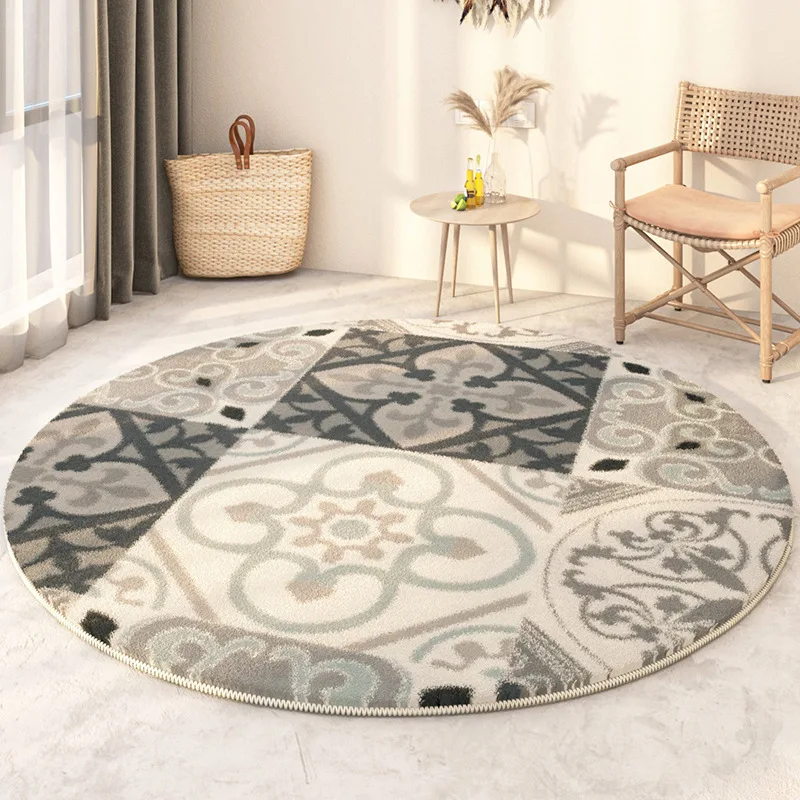 thumbnail image 1 of Alfombras redondas geométricas artísticas para sala de estar, dormitorio, alfombras para sala de estar, sofá, mesita de noche, alfombras de juego para niños, alfombra suave y esponjosa para silla, 1 of 4