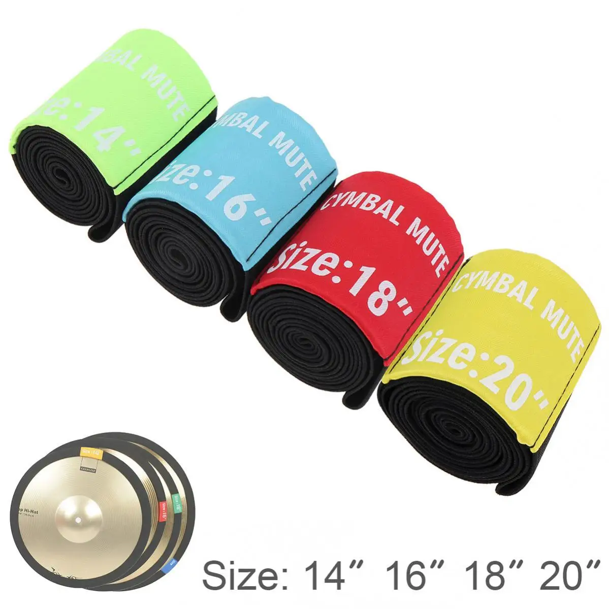 4pcs/lot Cymbal Mute 14 16 18 20 Inch Circle Ring Drum Set Polyester Fibre Hi-hat Practice Silencer