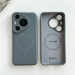 Magnetic Liquid Silicone Phone Case - Solid Color Cover for Huawei Mate 40E 4G (Dark Gray)
