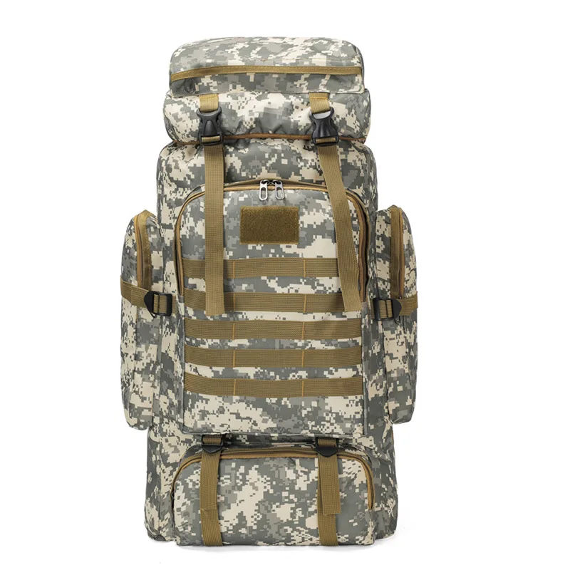 Sac à Dos Tactique 80L Camouflage - Tissu Oxford 900D, Marron/kaki, Neuf (défauts D'usine Possibles)
