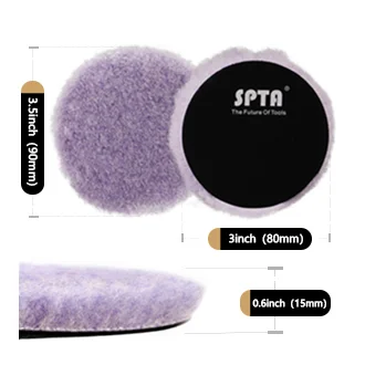 SPTA 356 DA/RO Purple Wool Polishing Pad 100% Wool Buffing Pad for Car  Detailing,Wool Polishing Pad