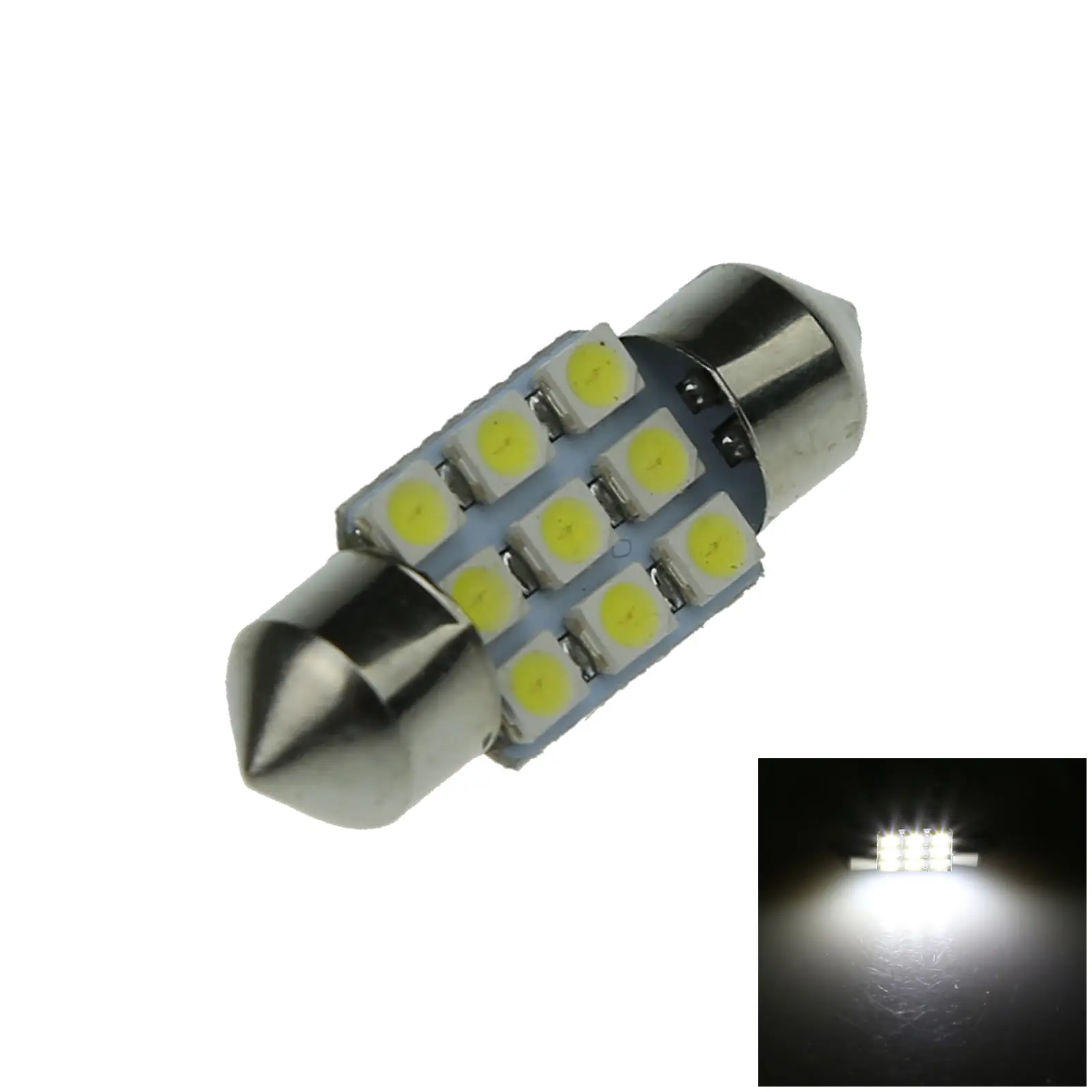 

1X белая лампа для номерного знака RV 31 мм, гирлянда, лампа для номерного знака, 9 излучателей 1210 SMD, фотосессия 6430