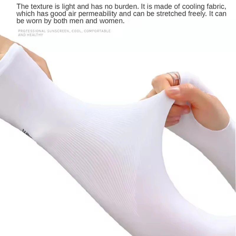 2025 Spring and Summer New Finger Sleeves Cool Wear High Elasticity Outdoor Cycling No Finger Fishing Customized Ice Silk Sleeve