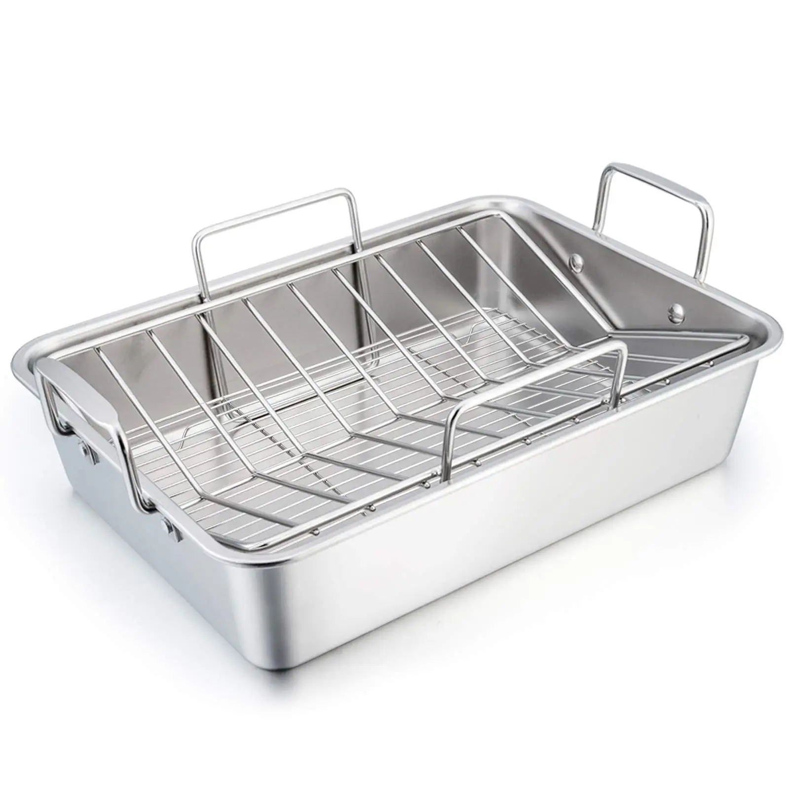 Large Stainless Steel Roaster Pan with Rack