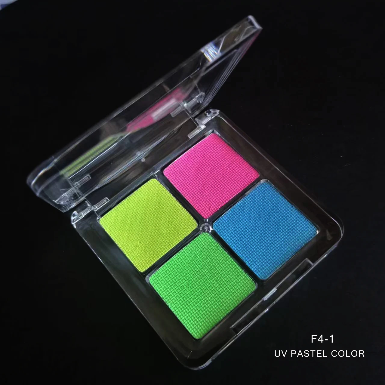 4 Color Fluorescent UV Pastel Cake Liner Water Activated Eyeliner For Children's Christmas Party Makeup With Liner Brush 3