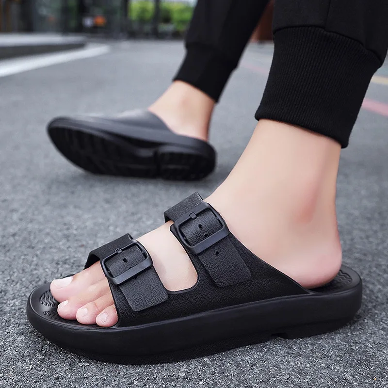 Classic Couple Flat Slide Sandals With 