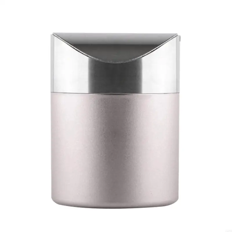 12PB Small Trash Can with Swing Top Lid Desktop Dust Bin Indoor Table Waste Bins for Office Desk Bathroom Dressing Countertop