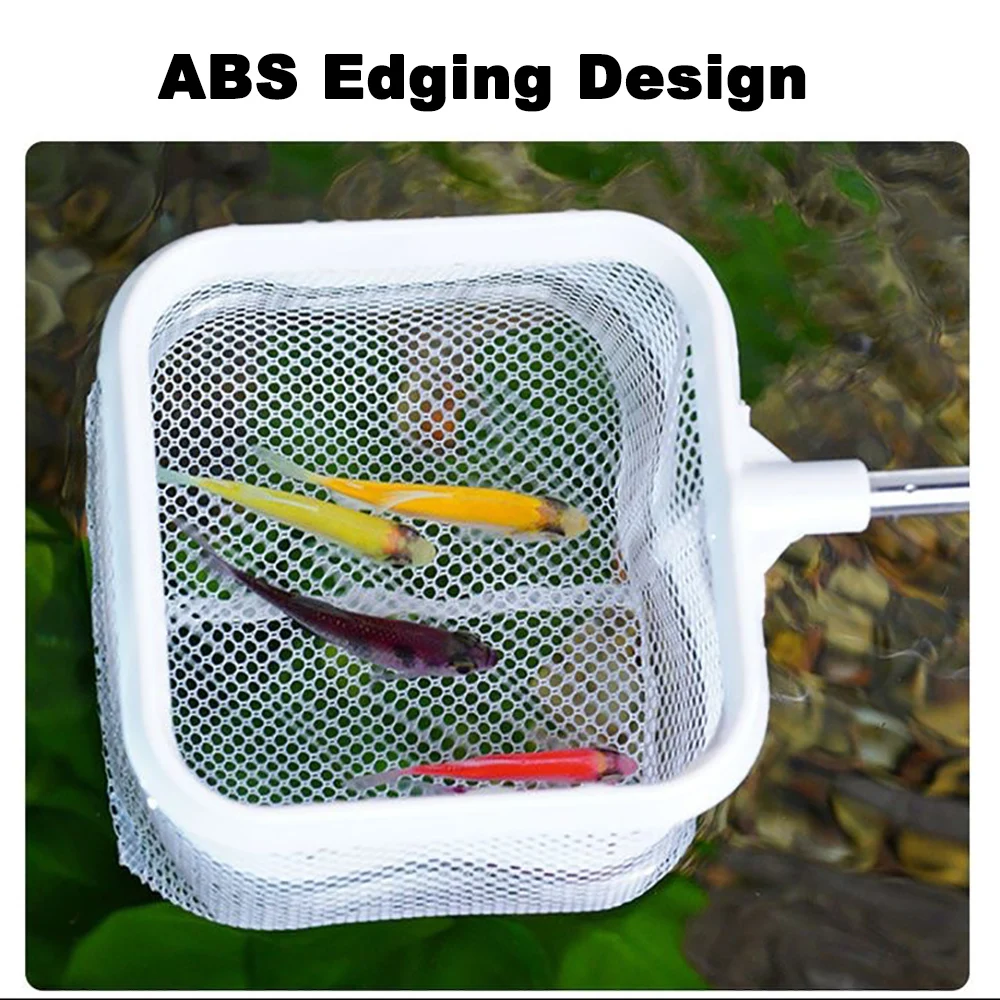 Aquarium Square Fishing Net With Suction Cup Extendable Long Handle Fishing Gear For Catching Fish Shrimp Tank Clean Accessories 3