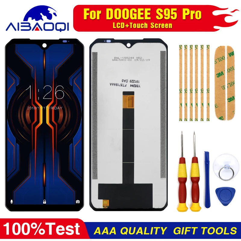 

New original Touch Screen LCD Display With Frame For DOOGEE S95 pro Replacement Parts + Disassemble Tool+3M Adhesive