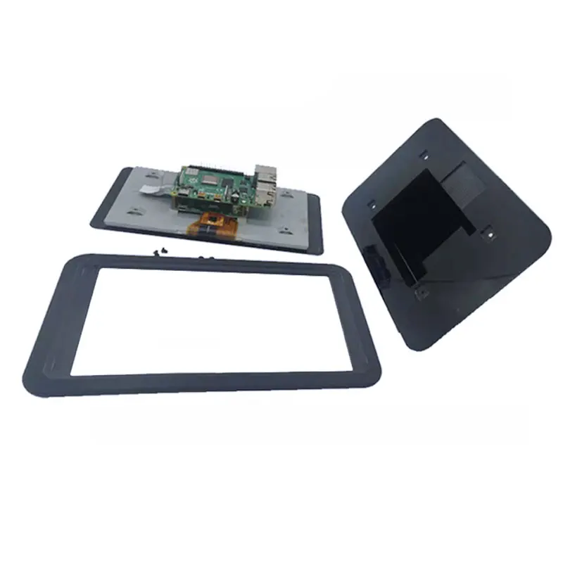 公式画面用のRaspberryPiケース,7インチLCDタッチスクリーン用の黒い