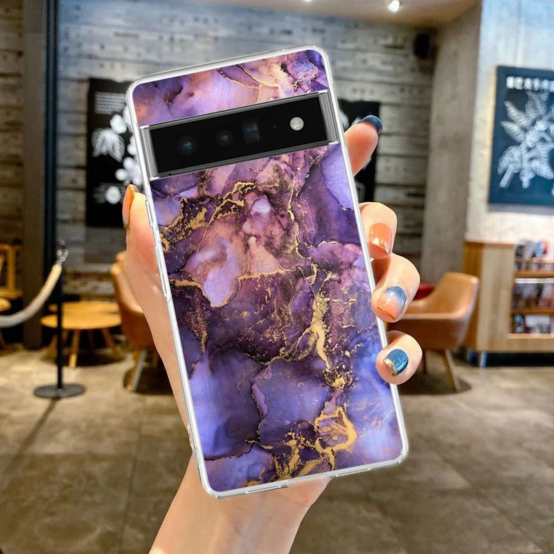 Elegant Marble Design Shockproof Silicone Phone Case