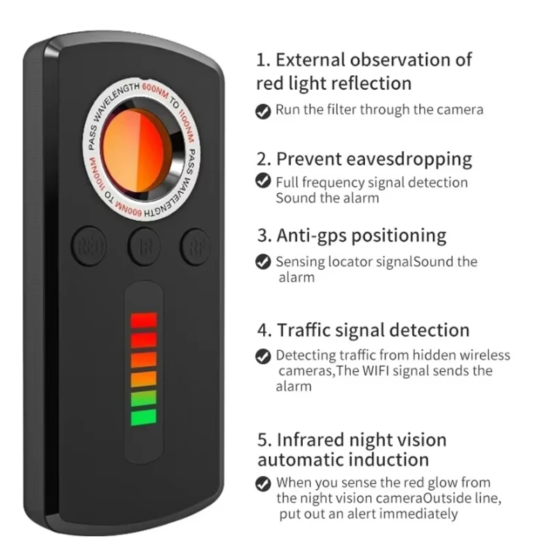 Bug-listening mini devices hidden camera detectors anti-spy gadgets Professional hunters wireless signals car GPS infrared