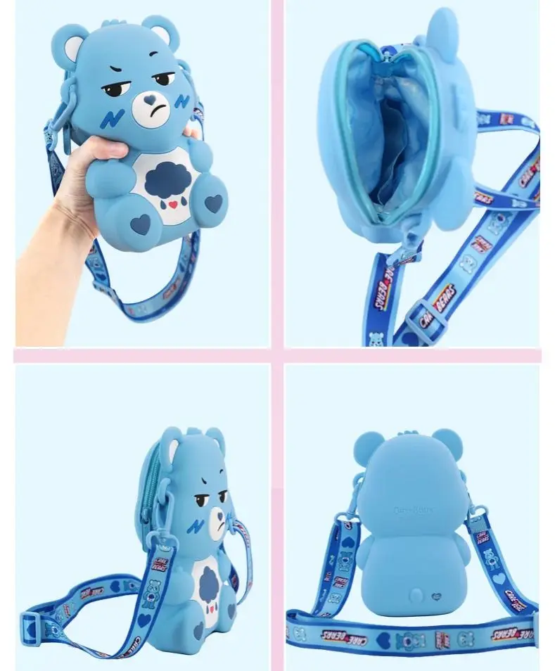 Cute Bear Silicone Crossbody Bag - Kawaii Cartoon Shoulder Bag for Kids, Waterproof Mini Coin Purse