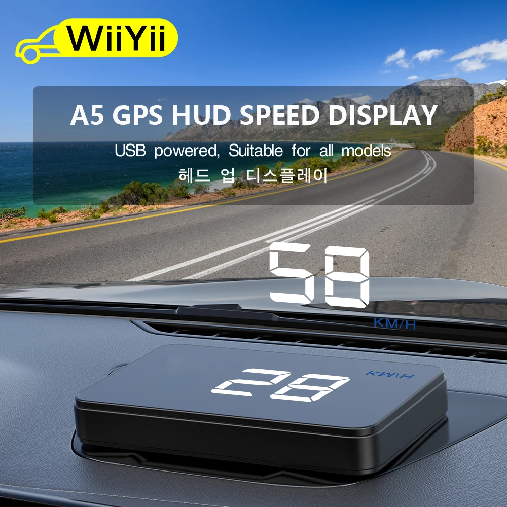 Tanio WiiYii A5 HUD satelita najnowszy GPS prędkościomierz samochód hud