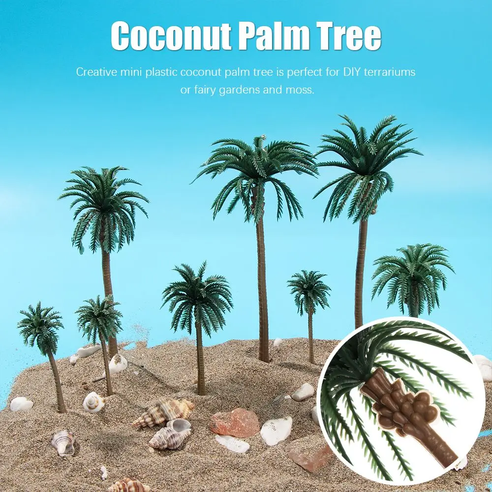 5PcsPlasticCoconutPalmTreeDecorationDIYDecorSceneryModel