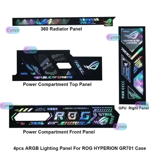 4pcs Kit ARGB Lighting Panels for ROG HYPERION GR701Case,MOD Gamer Cabinet Lightboard Kit,Refit Chassis Plate AURA SYNC - Image 8