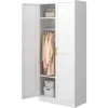 Metal Wardrobe Cabinets，Armoire Wardrobe Closet with Hanging Rod,Clothes Storage Cabinet with Adjustable Shelves and Doors, Clot 2