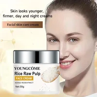 Crème de riz favorise l'élasticité, l'éclat, hydrate, hérisson, verrouillage, humidité, Anti-âge, Lifting du visage, réparation nourrissante, collagène 4